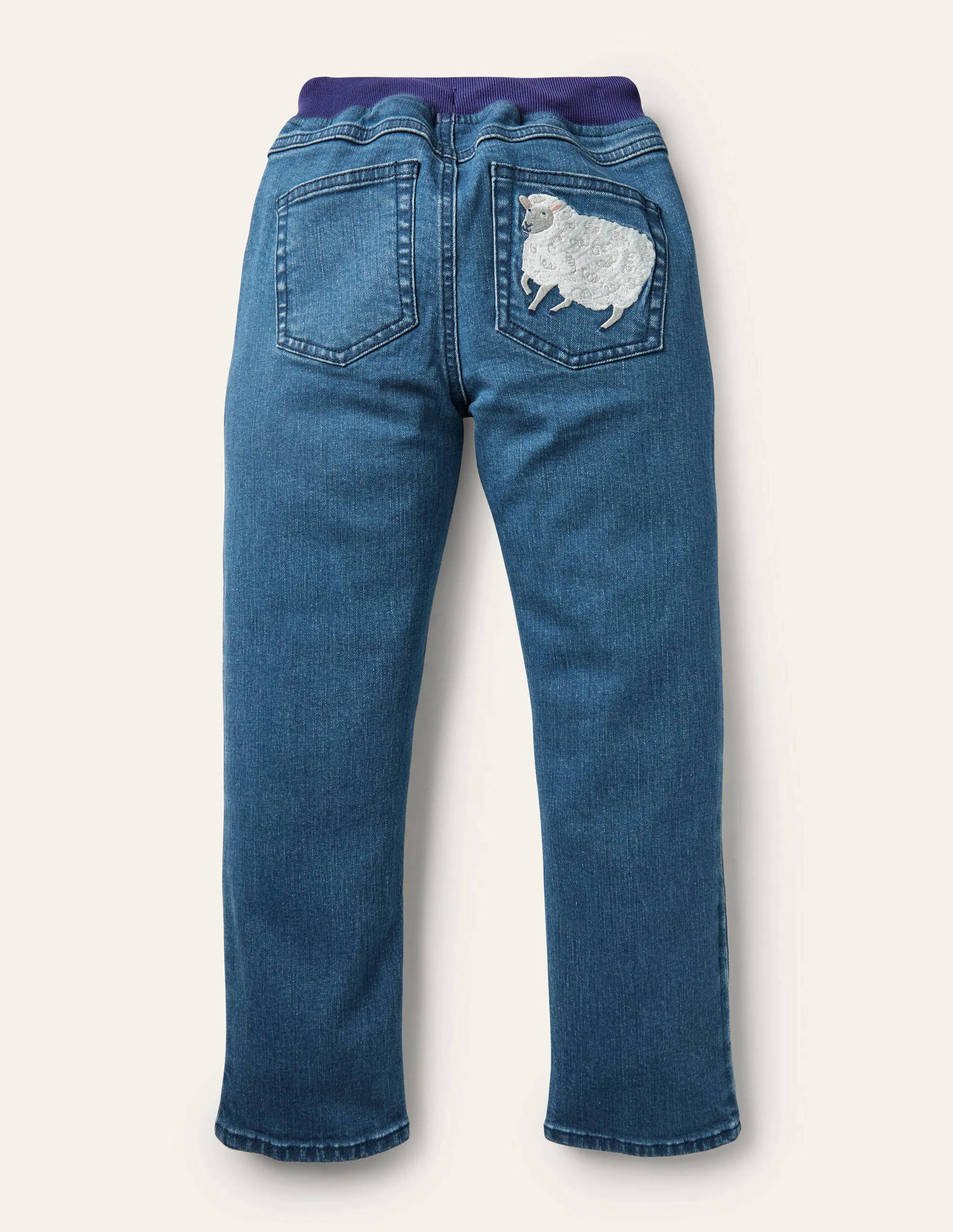 Pull-on Denim Trousers-Mid Vintage Farm