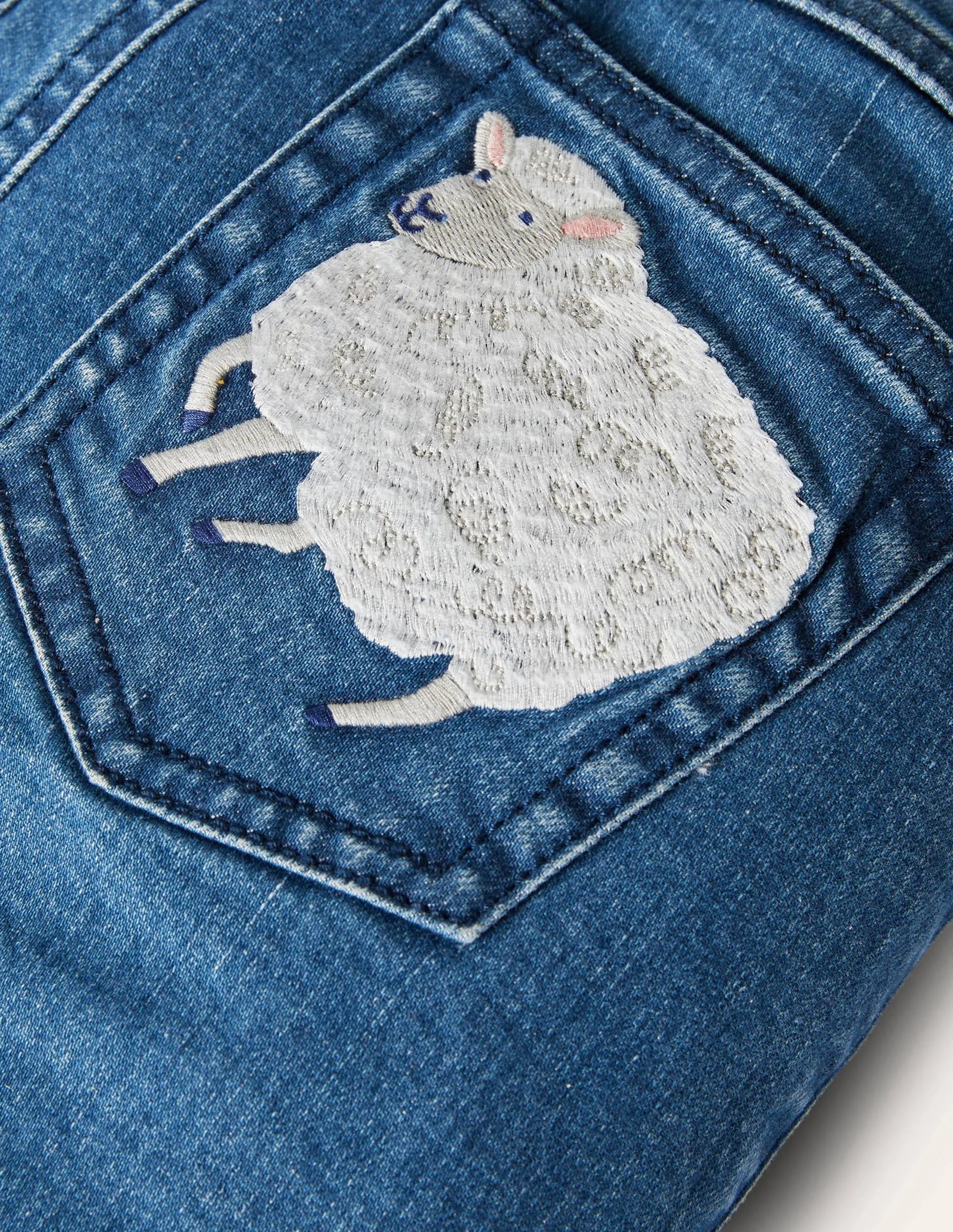 Pull-on Denim Trousers-Mid Vintage Farm