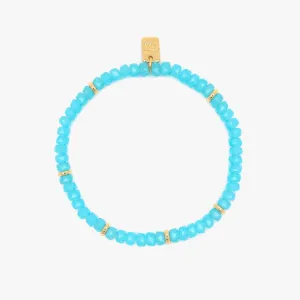 Pura Vida Bracelets Surfrider Aqua Stretch Bracelet - GOLD