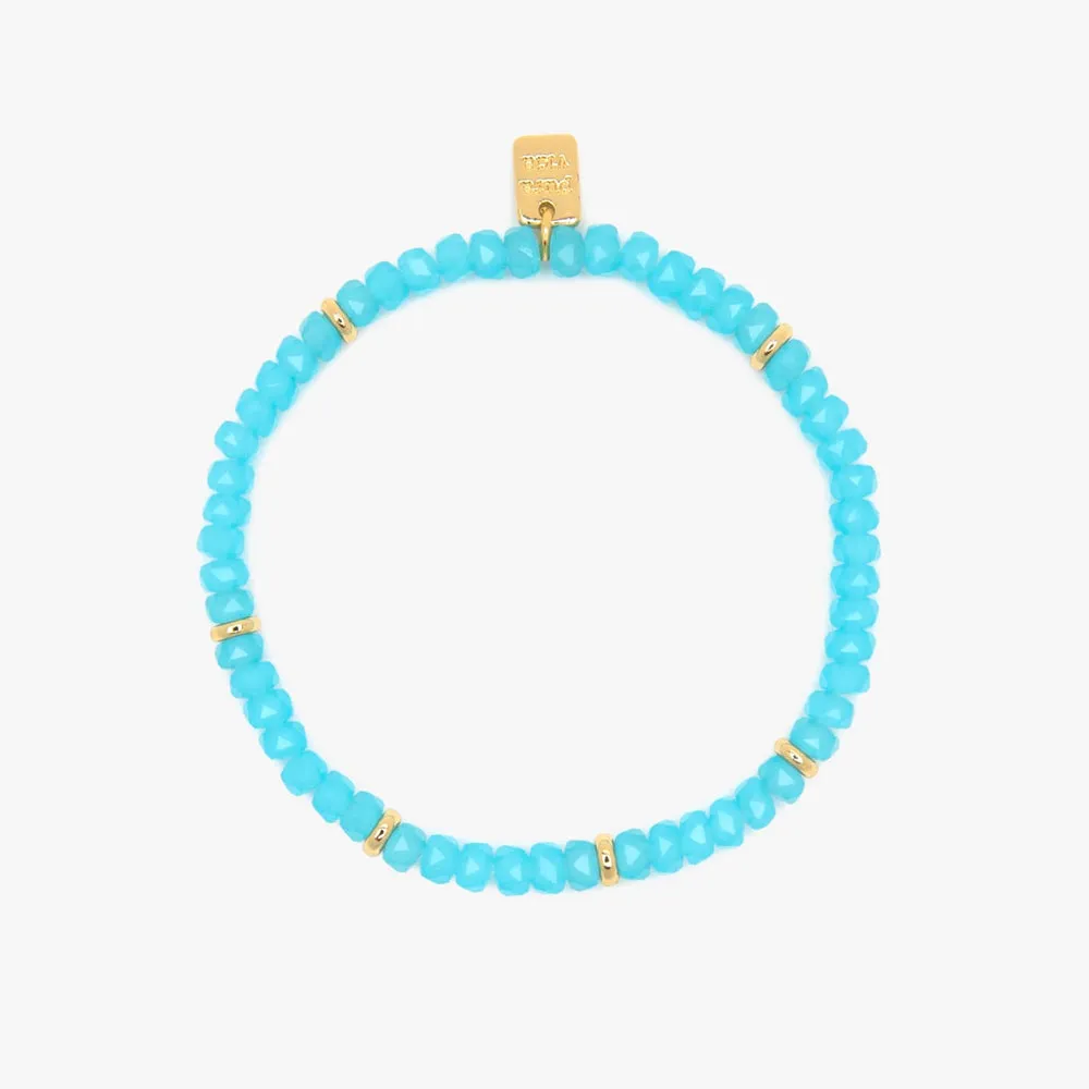 Pura Vida Bracelets Surfrider Aqua Stretch Bracelet - GOLD