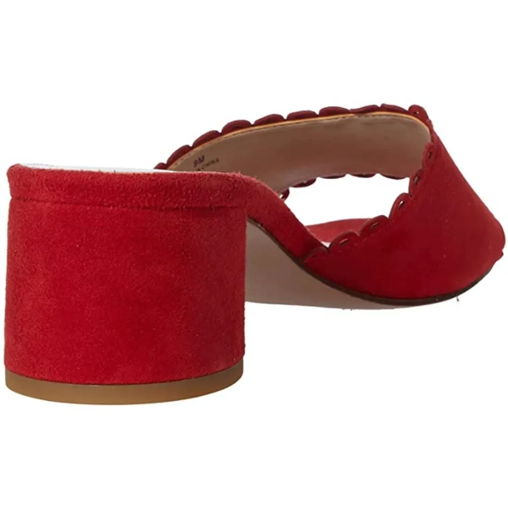 Rayna Flame Red Suede Pelle Moda Sandal Slide