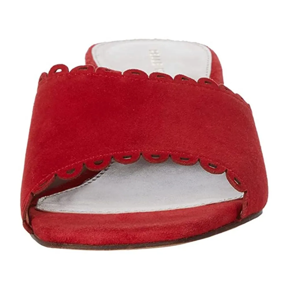 Rayna Flame Red Suede Pelle Moda Sandal Slide