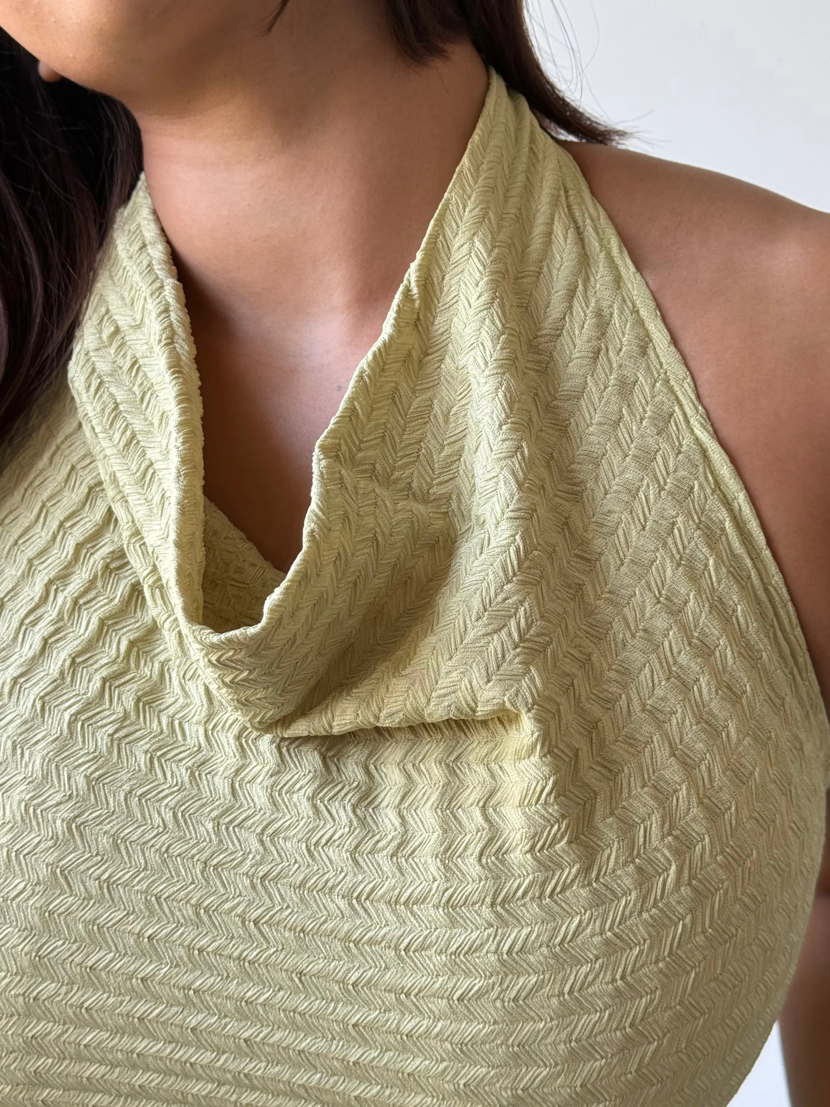 Refined Cowl Backless Halter Top