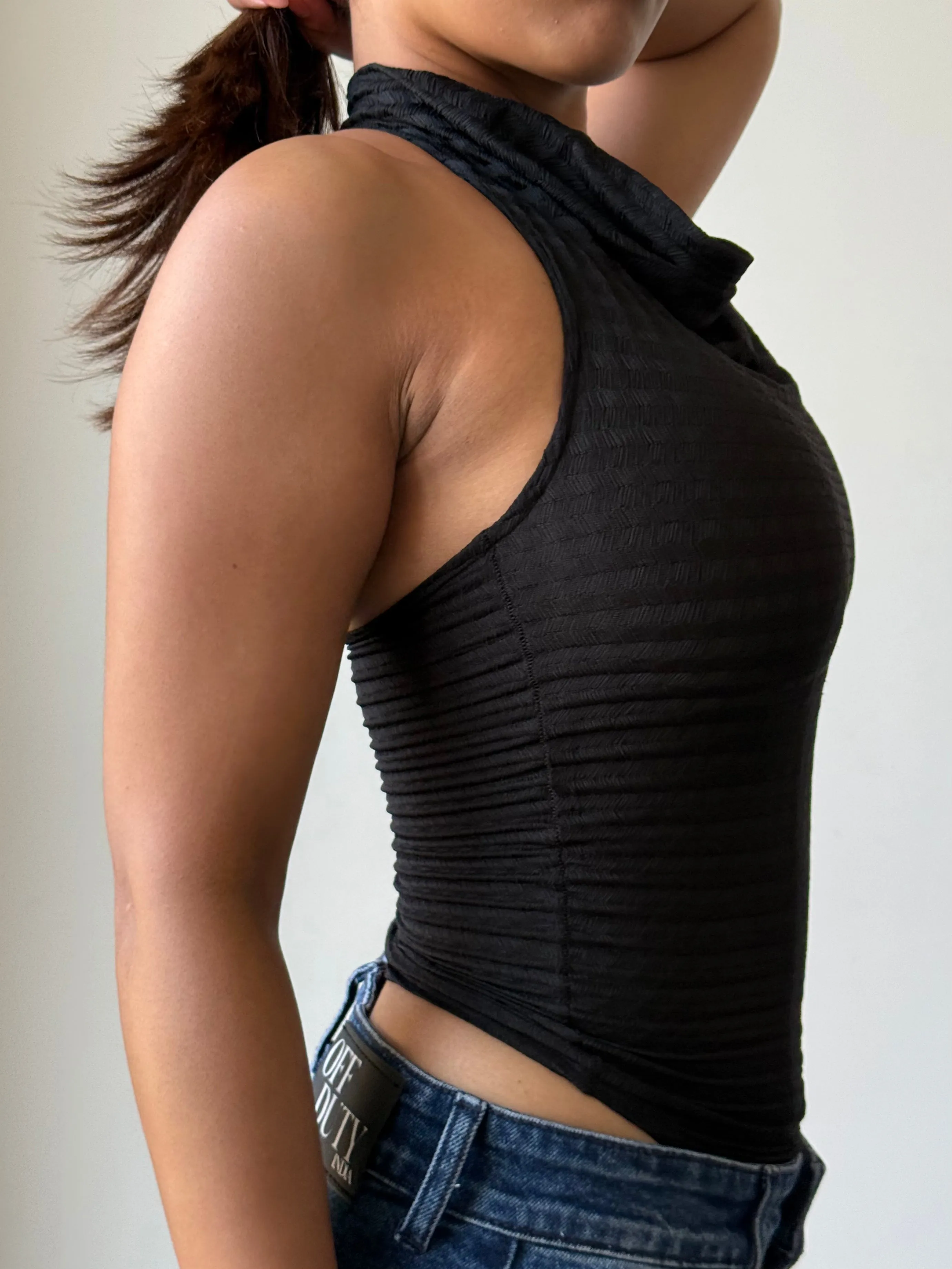Refined Cowl Backless Halter Top
