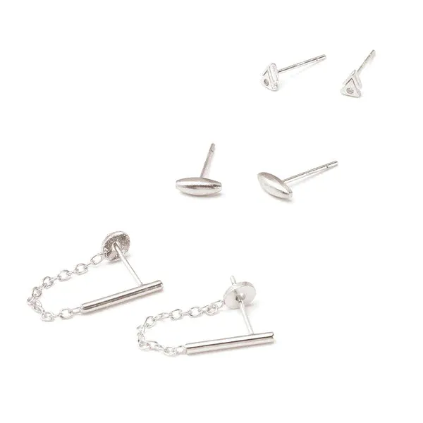 Refined Stud Trio | Mars/Silver