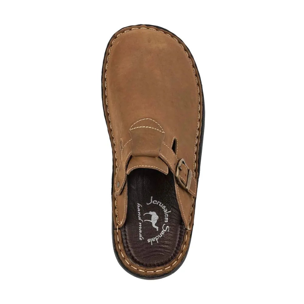 Sawyer - Leather Clog-Toe Sandal | Tan Nubuck
