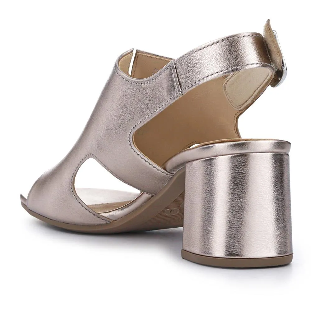 Smart Leather Block-Heeled Sandals - GAB41514 / 327 008