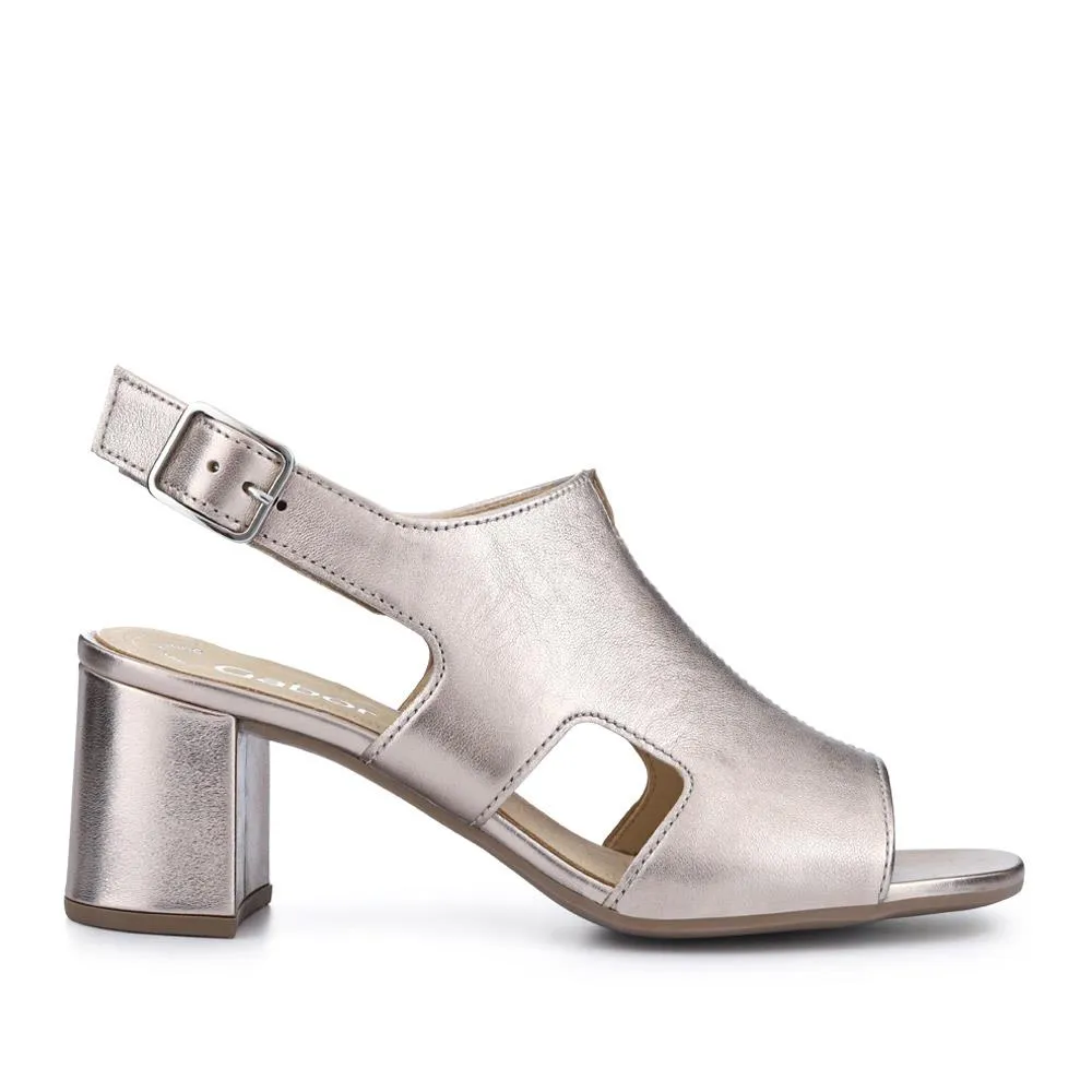 Smart Leather Block-Heeled Sandals - GAB41514 / 327 008