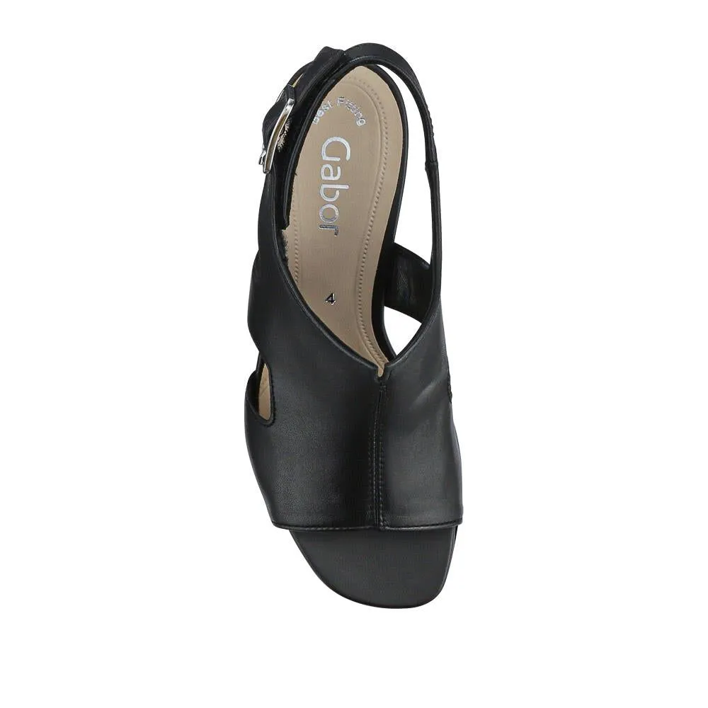 Smart Leather Block-Heeled Sandals - GAB41514 / 327 008