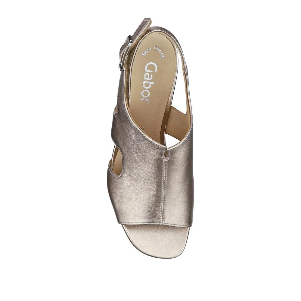 Smart Leather Block-Heeled Sandals - GAB41514 / 327 008