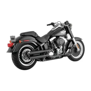 Vance & Hines 46843 Twin Slash 3 in. Slip-on Exhaust Black 07-16 Fat Boy/Deuce