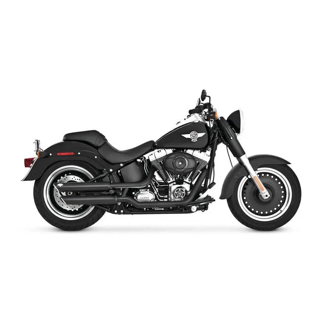 Vance & Hines 46843 Twin Slash 3 in. Slip-on Exhaust Black 07-16 Fat Boy/Deuce