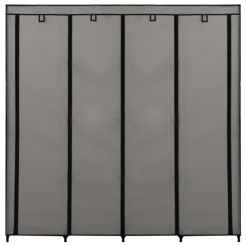 Wardrobe with 4 Compartments Grey 175x45x170 cm